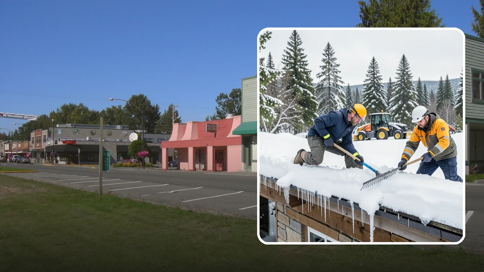 Ice Dam Removal in Snoqualmie, King County, WA - We remove existing ice dams from roof edges to stop water from backing up under shingles.