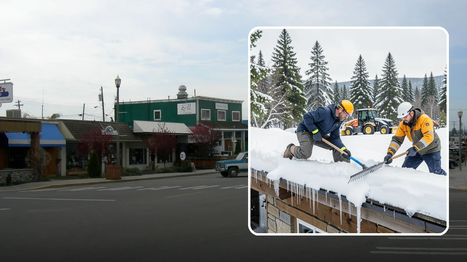Ice Dam Removal in Stanwood, Snohomish County, WA - We remove existing ice dams from roof edges to stop water from backing up under shingles.