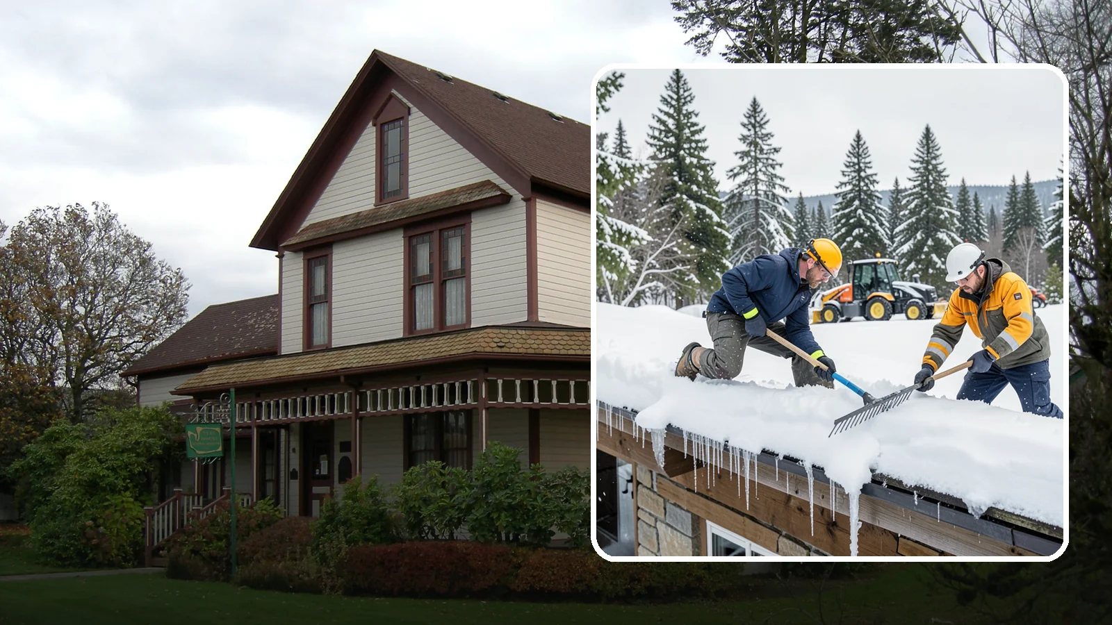 Ice Dam Removal in Sumner, Pierce County, WA - We remove existing ice dams from roof edges to stop water from backing up under shingles.