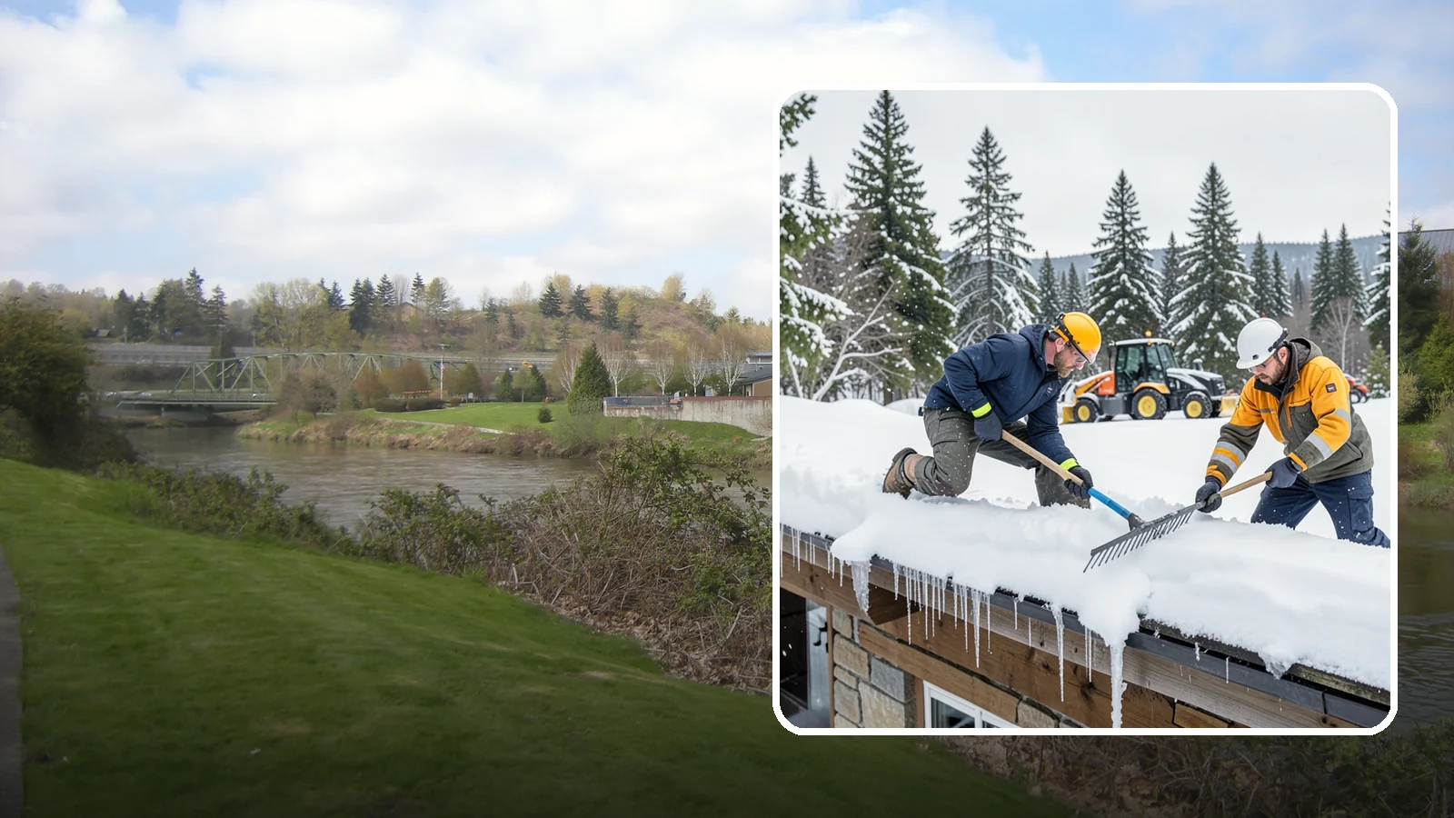 Ice Dam Removal in Tukwila, King County, WA - We remove existing ice dams from roof edges to stop water from backing up under shingles.