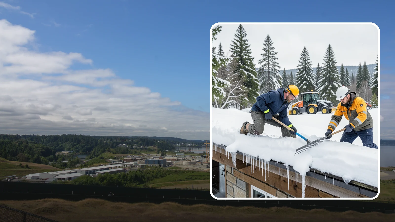 Ice Dam Removal in University Place, Pierce County, WA - We remove existing ice dams from roof edges to stop water from backing up under shingles.
