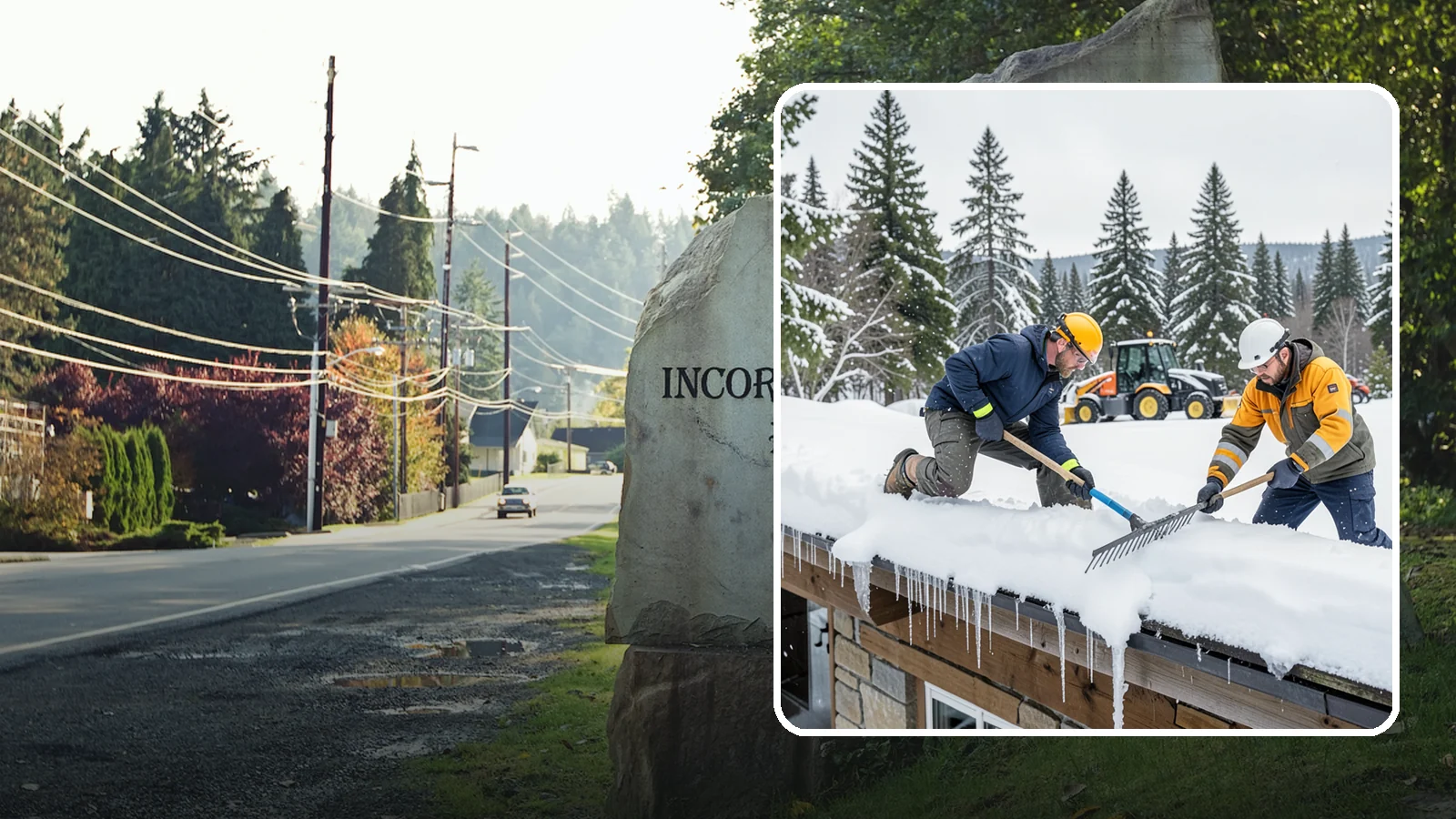 Ice Dam Removal in Wilkeson, Pierce County, WA - We remove existing ice dams from roof edges to stop water from backing up under shingles.