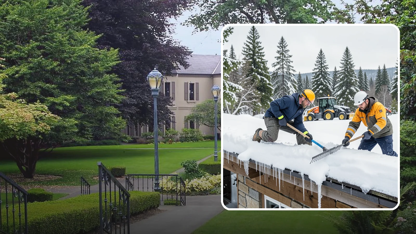 Ice Dam Removal in Woodinville, King County, WA - We remove existing ice dams from roof edges to stop water from backing up under shingles.
