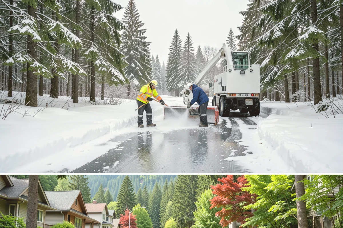 Ice Hazard Response in Darrington, Snohomish County, WA - Ice hazard response is available throughout the winter season whenever freeze conditions create sudden slip dangers.