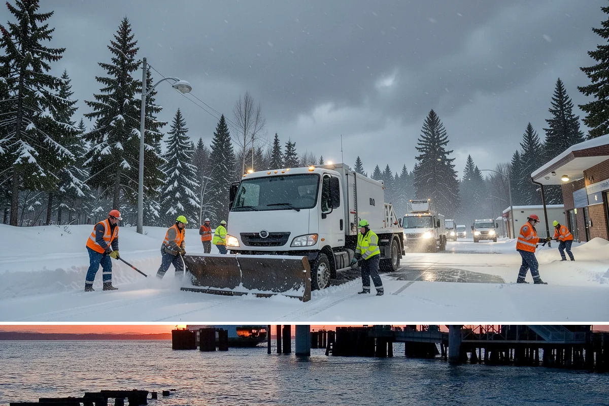 Ice Hazard Response in Edmonds, Snohomish County, WA - Ice hazard response is available throughout the winter season whenever freeze conditions create sudden slip dangers.
