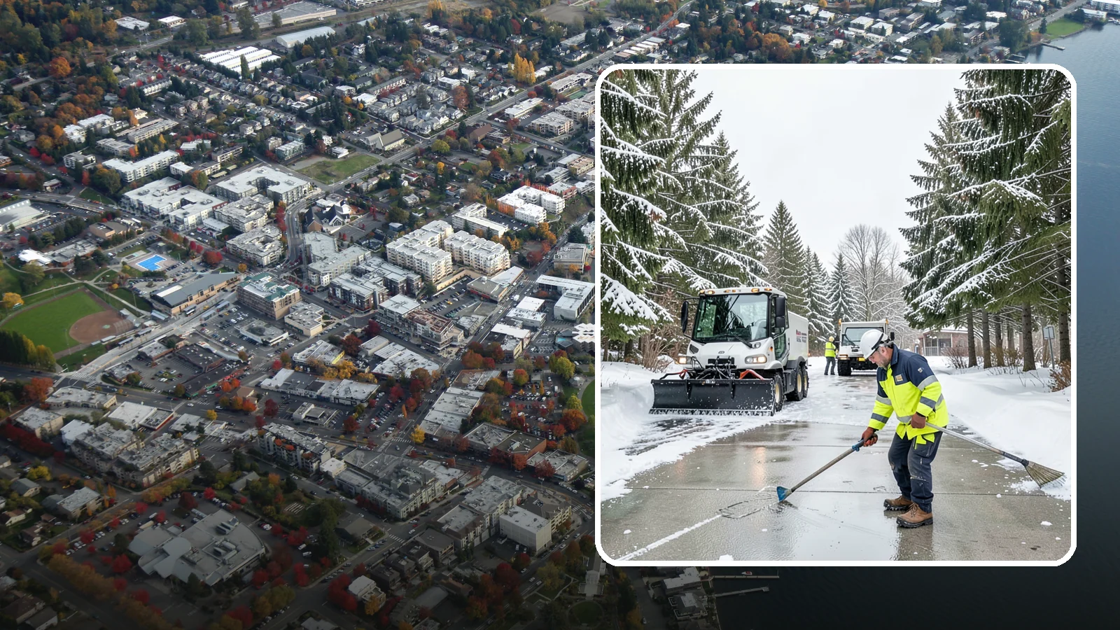 Ice Hazard Response in Kirkland, King County, WA - We respond rapidly across Western Washington to eliminate ice hazards on your property before they cause a fall or a liability...