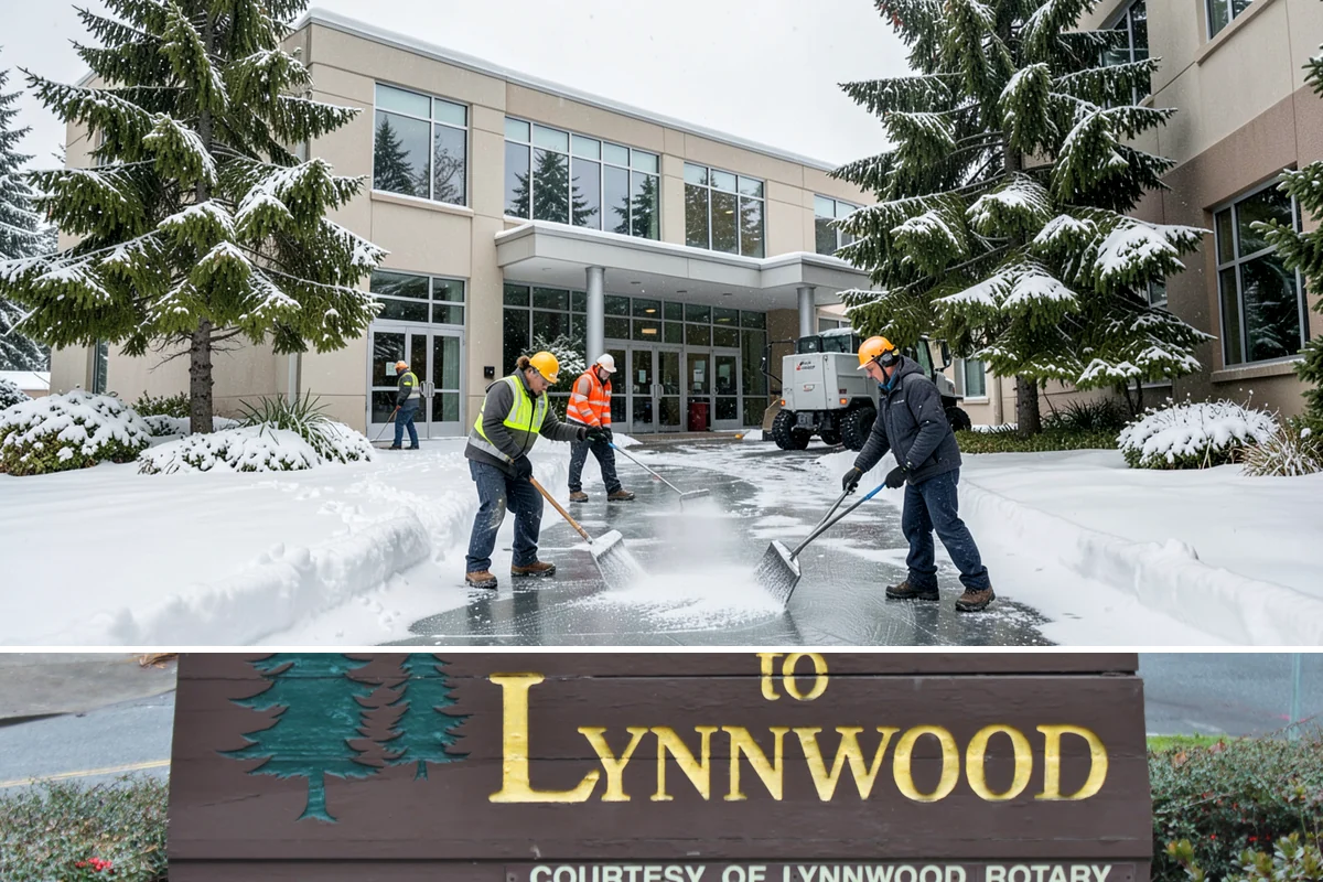 Ice Hazard Response in Lynnwood, Snohomish County, WA - Ice hazard response is available throughout the winter season whenever freeze conditions create sudden slip dangers.