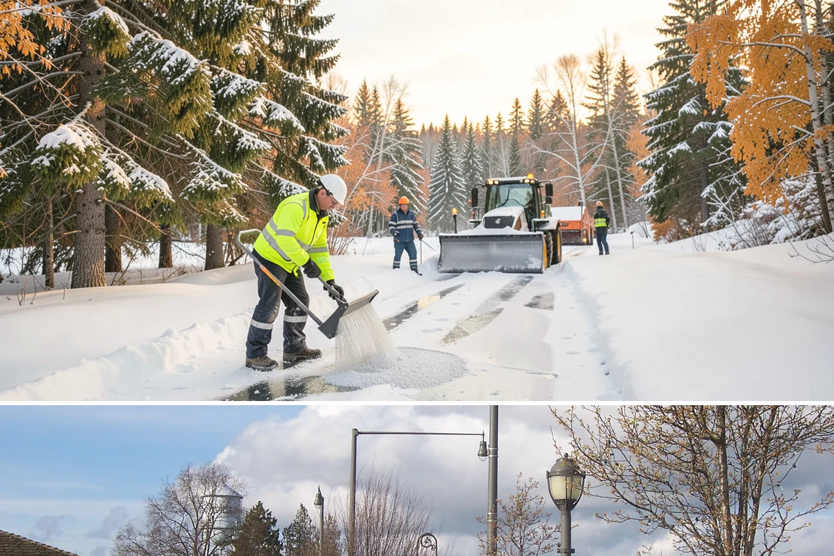 Ice Hazard Response in Marysville, Snohomish County, WA - Ice hazard response is available throughout the winter season whenever freeze conditions create sudden slip dangers.
