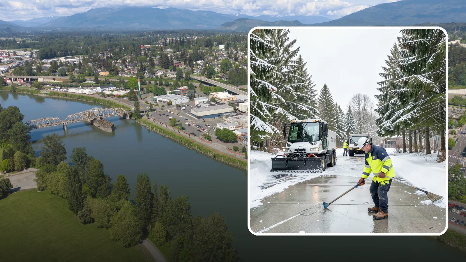 Ice Hazard Response in Mount Vernon, Skagit County, WA - We respond rapidly across Western Washington to eliminate ice hazards on your property before they cause a fall or a liability...