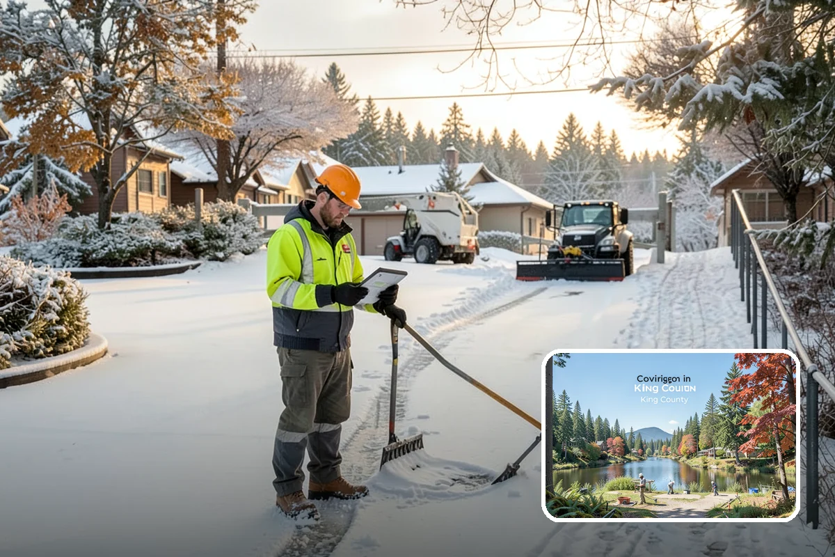 Ice Management Services in Covington, King County, WA - Prevents the overnight refreeze that causes most Puget Sound slip-and-fall claims