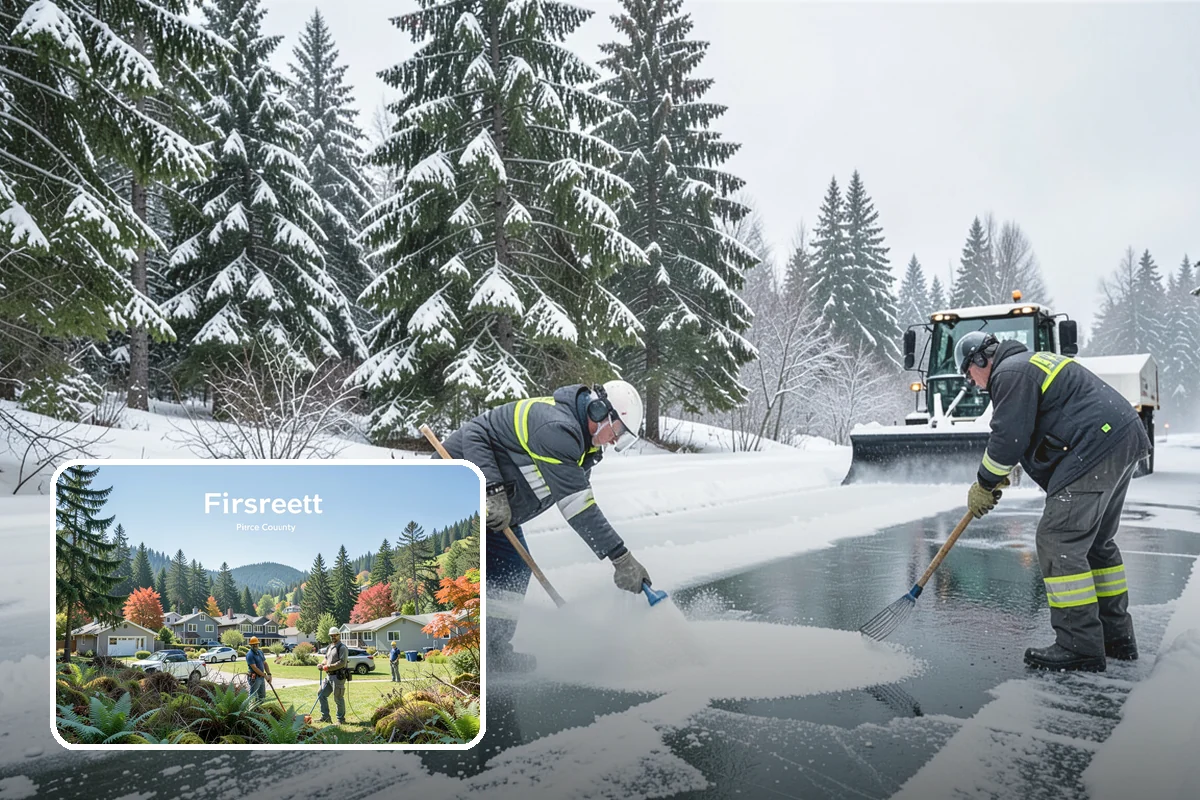 Ice Management Services in Fircrest, Pierce County, WA - Prevents the overnight refreeze that causes most Puget Sound slip-and-fall claims