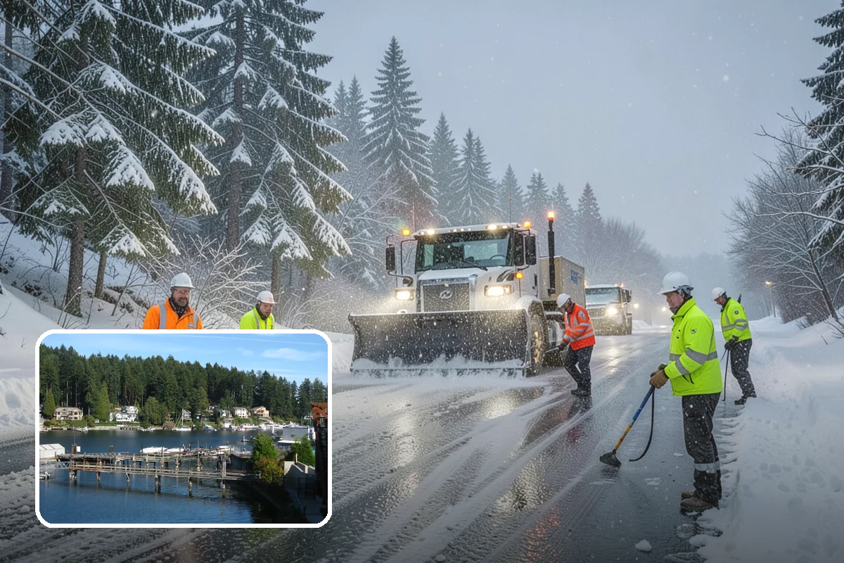 Ice Management Services in Gig Harbor, Pierce County, WA - Prevents the overnight refreeze that causes most Puget Sound slip-and-fall claims