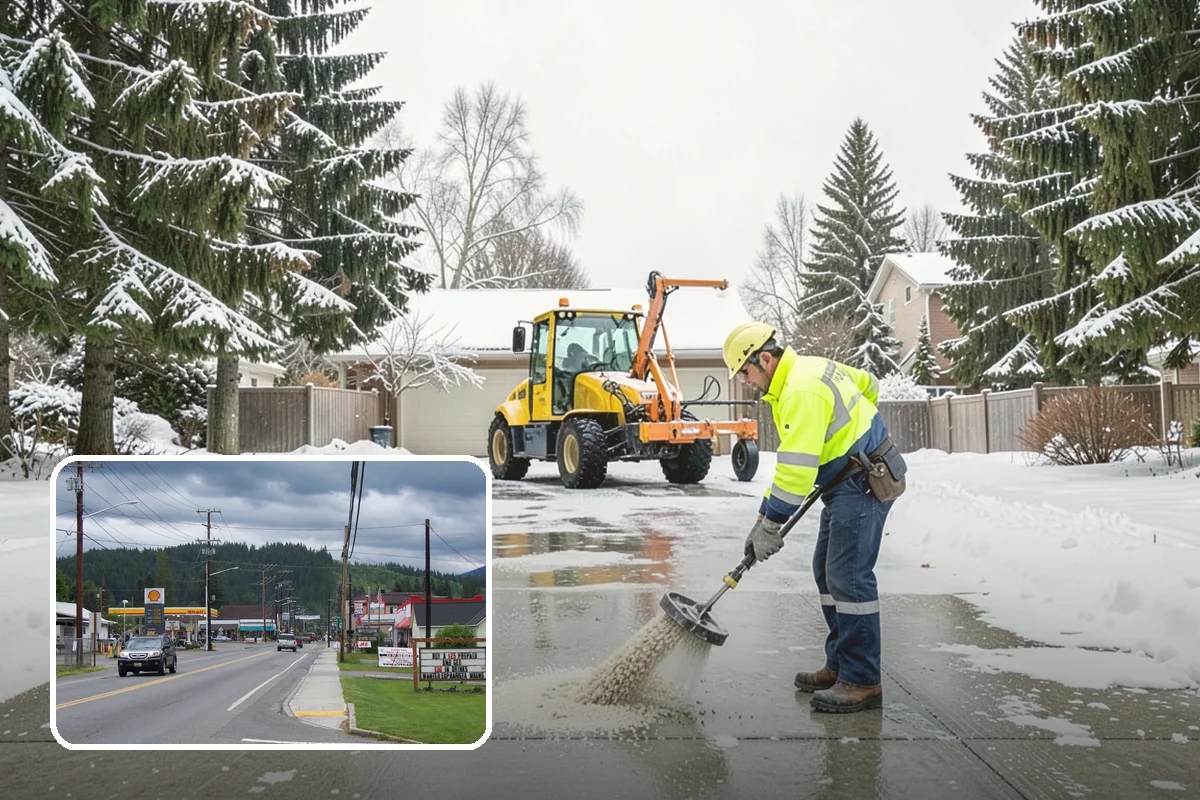 Ice Management Services in Granite Falls, Snohomish County, WA - Prevents the overnight refreeze that causes most Puget Sound slip-and-fall claims