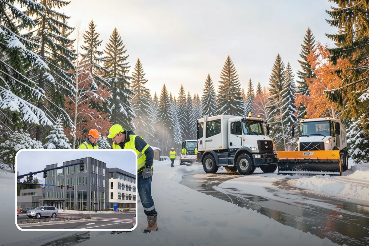 Ice Management Services in Shoreline, King County, WA - Prevents the overnight refreeze that causes most Puget Sound slip-and-fall claims