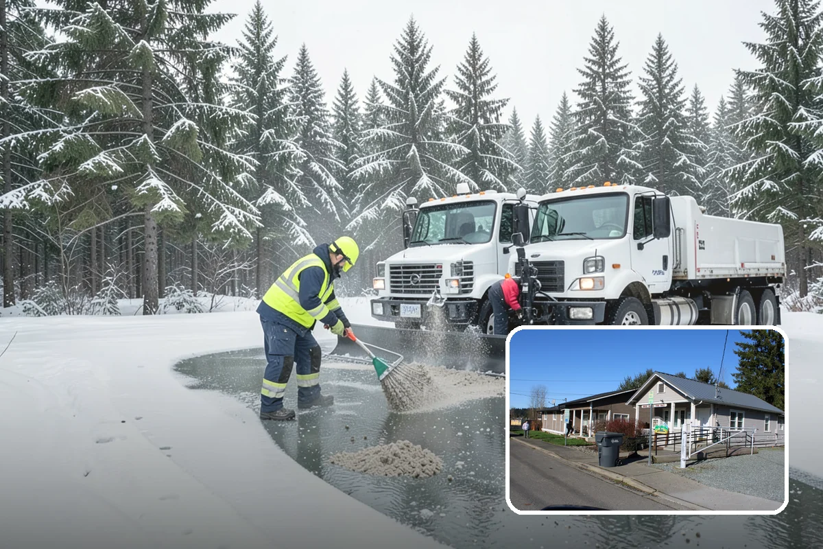 Ice Management Services in South Prairie, Pierce County, WA - Prevents the overnight refreeze that causes most Puget Sound slip-and-fall claims