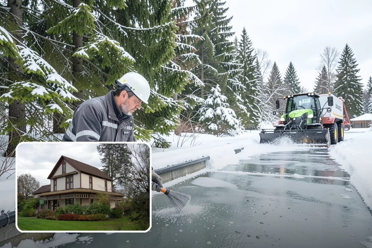 Ice Management Services in Sumner, Pierce County, WA - Prevents the overnight refreeze that causes most Puget Sound slip-and-fall claims