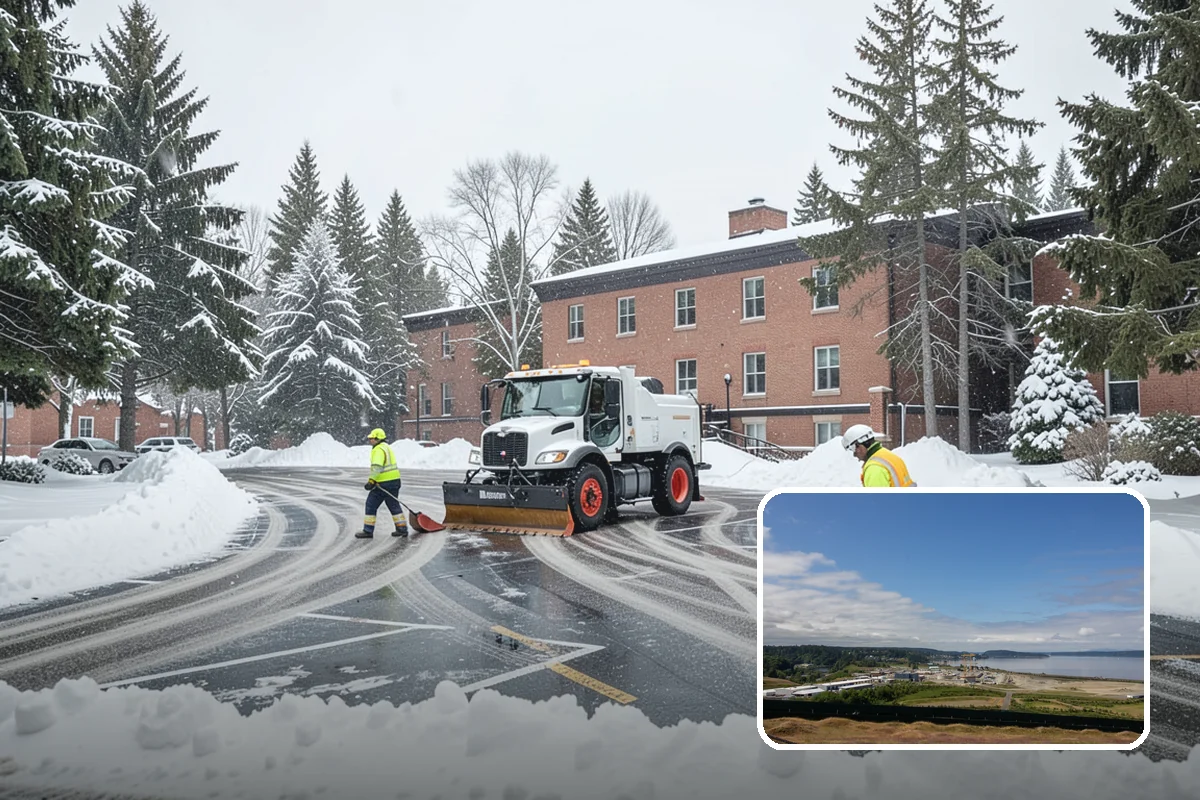 Ice Management Services in University Place, Pierce County, WA - Prevents the overnight refreeze that causes most Puget Sound slip-and-fall claims