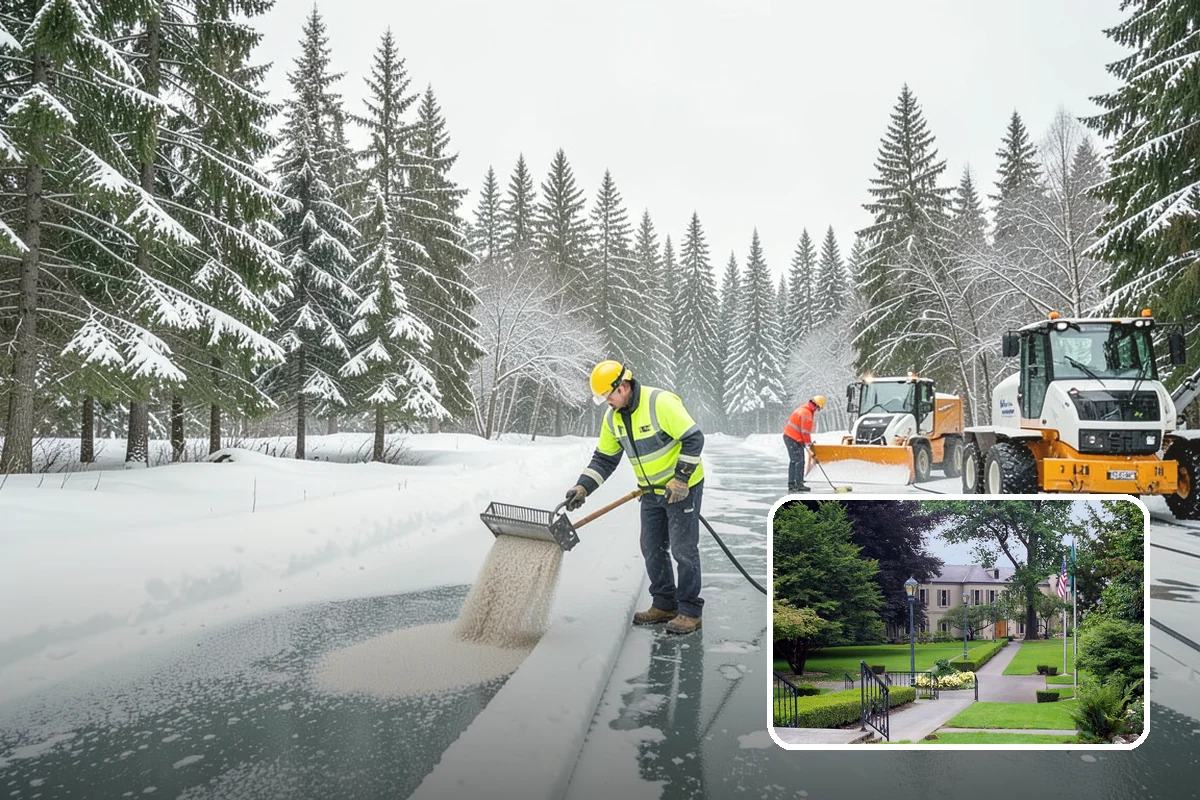 Ice Management Services in Woodinville, King County, WA - Prevents the overnight refreeze that causes most Puget Sound slip-and-fall claims