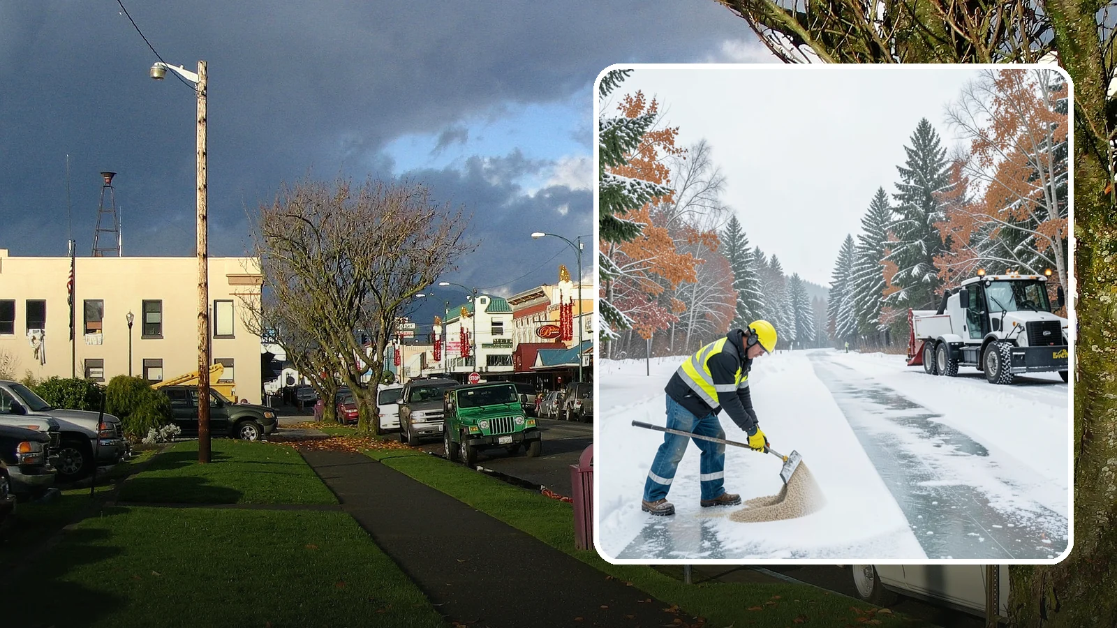 Ice Melt Application in Arlington, Snohomish County, WA - Ice melt application dissolves stubborn ice on walkways and entrances using blends matched to Western Washington's near-freezing...