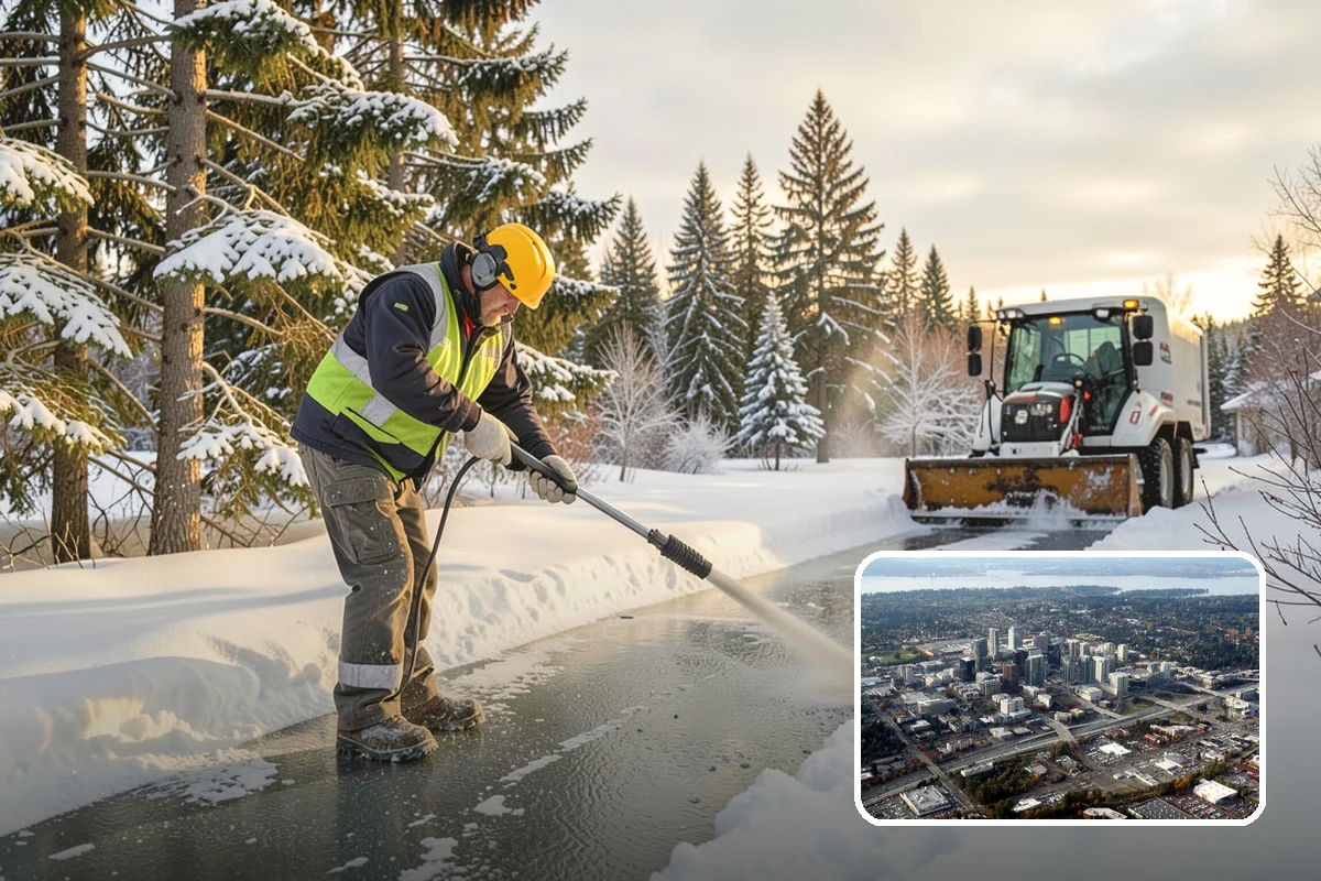 Ice Melt Application in Bellevue, King County, WA - Faster contact melt than plain rock salt