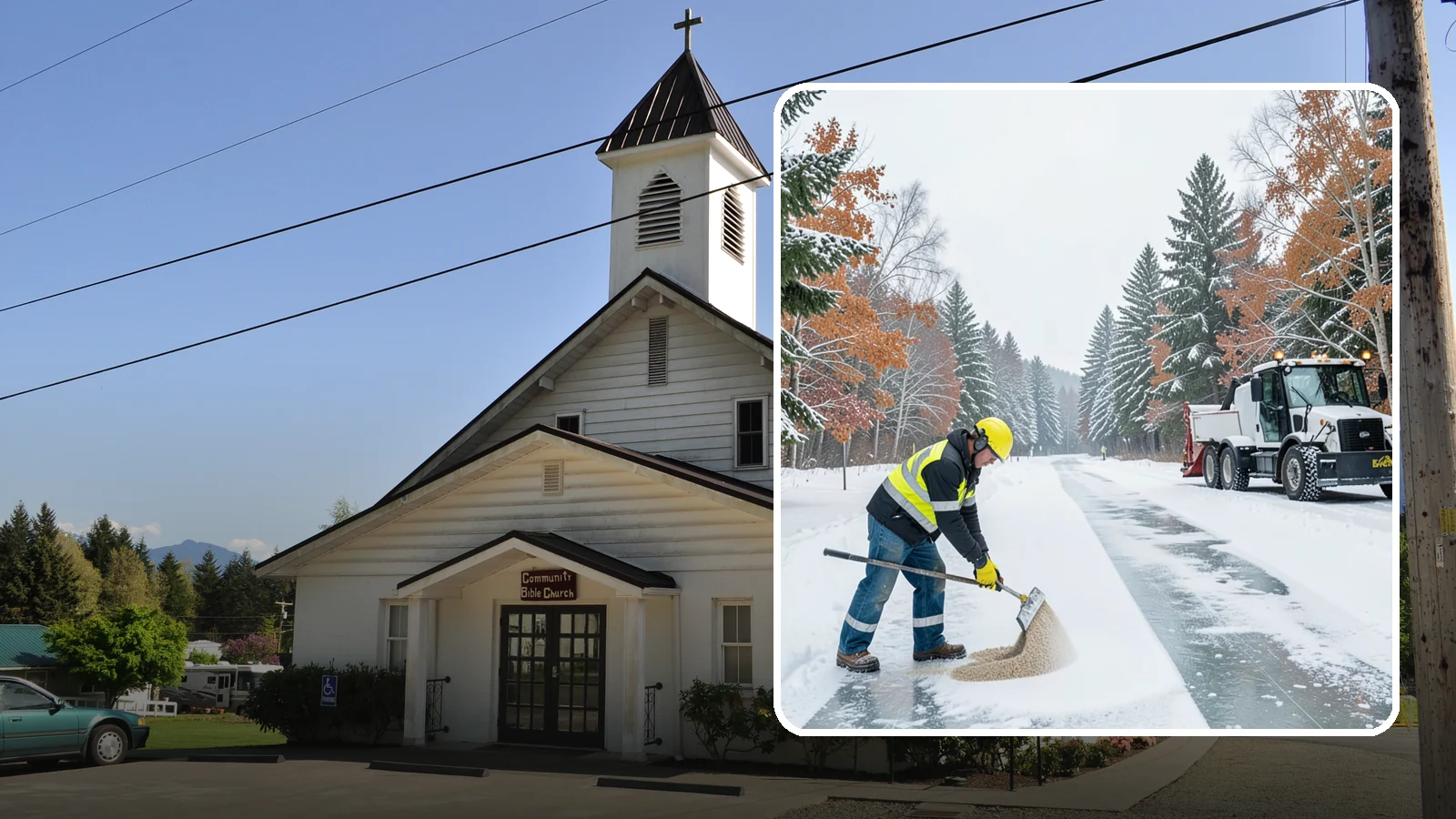 Ice Melt Application in Concrete, Skagit County, WA - Ice melt application dissolves stubborn ice on walkways and entrances using blends matched to Western Washington's near-freezing...