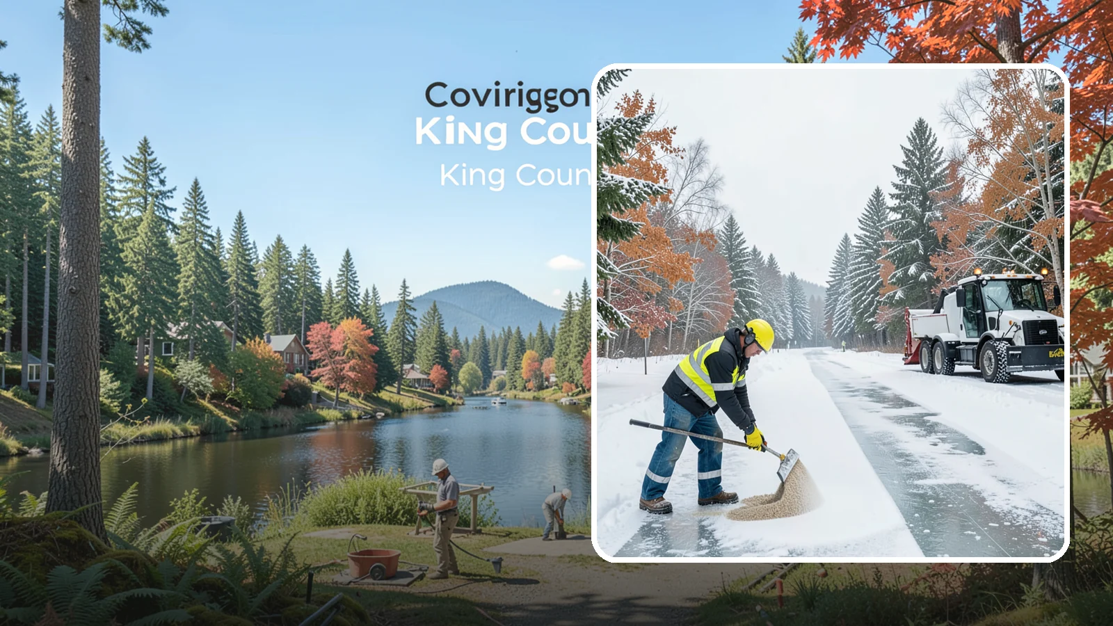 Ice Melt Application in Covington, King County, WA - Ice melt application dissolves stubborn ice on walkways and entrances using blends matched to Western Washington's near-freezing...