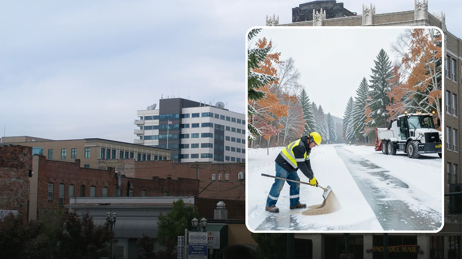 Ice Melt Application in Everett, Snohomish County, WA - Ice melt application dissolves stubborn ice on walkways and entrances using blends matched to Western Washington's near-freezing...