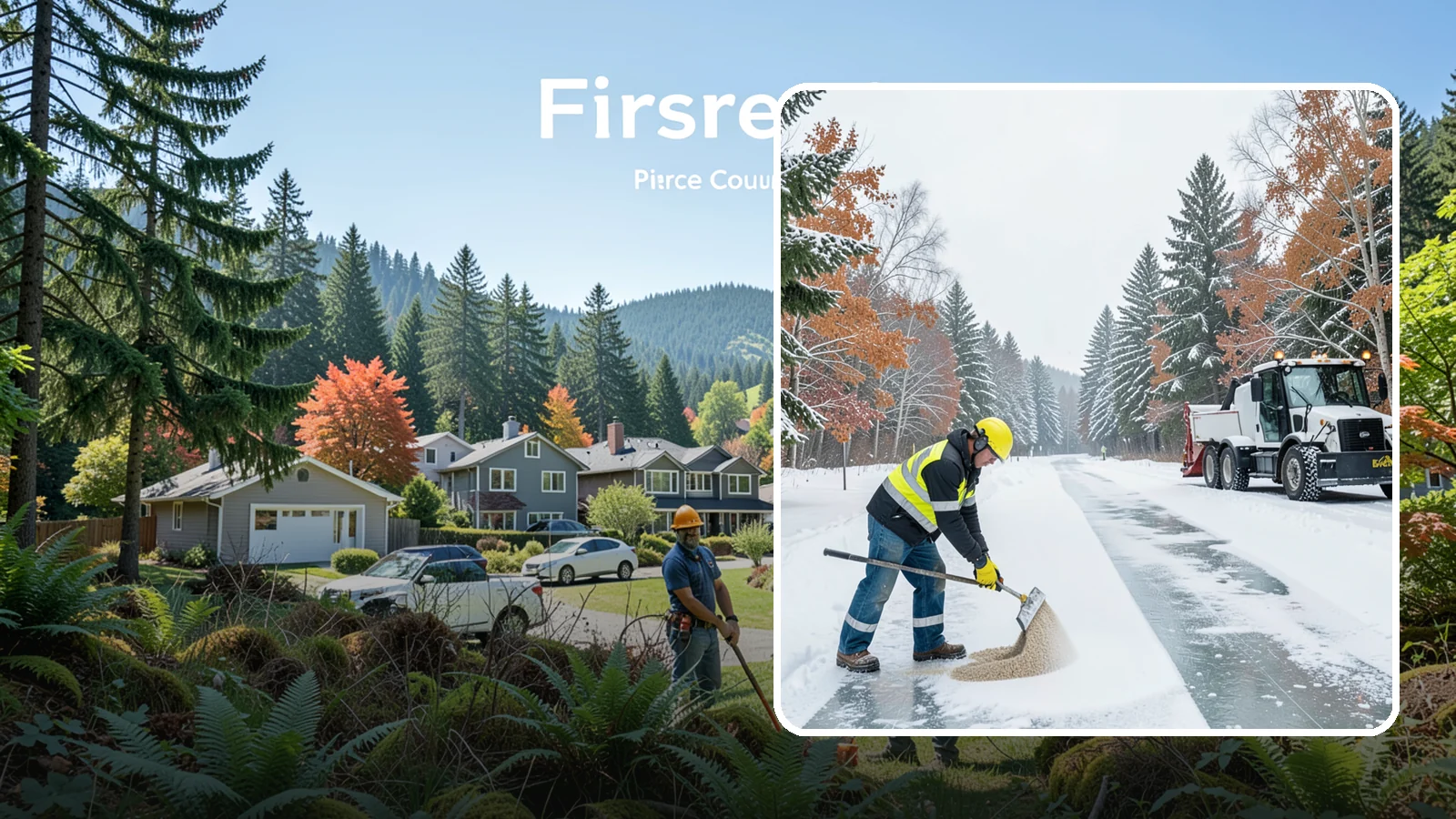 Ice Melt Application in Fircrest, Pierce County, WA - Ice melt application dissolves stubborn ice on walkways and entrances using blends matched to Western Washington's near-freezing...