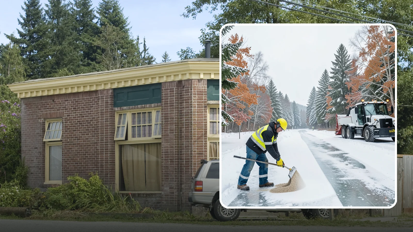 Ice Melt Application in Hamilton, Skagit County, WA - Ice melt application dissolves stubborn ice on walkways and entrances using blends matched to Western Washington's near-freezing...