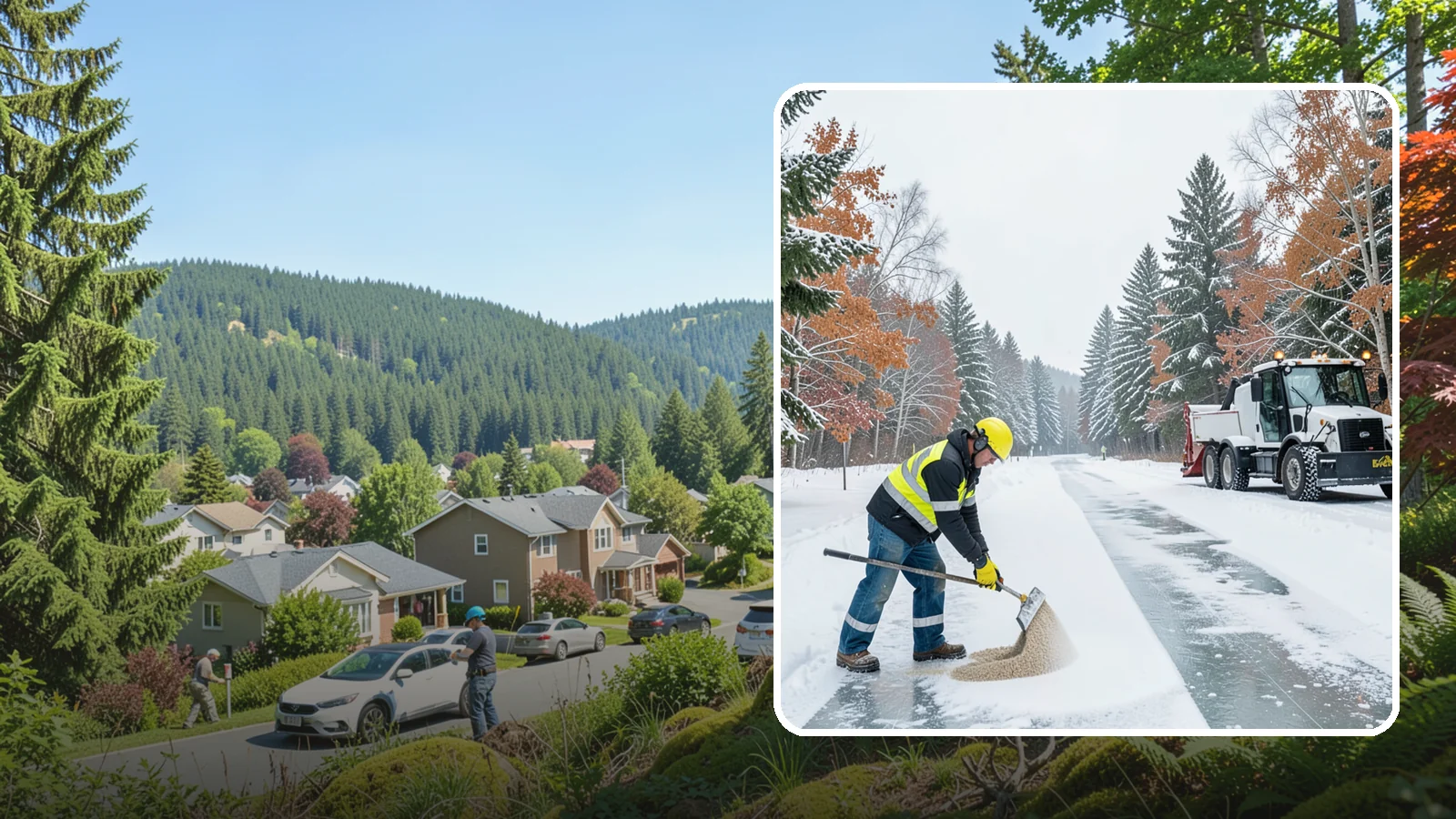 Ice Melt Application in Index, Snohomish County, WA - Ice melt application dissolves stubborn ice on walkways and entrances using blends matched to Western Washington's near-freezing...