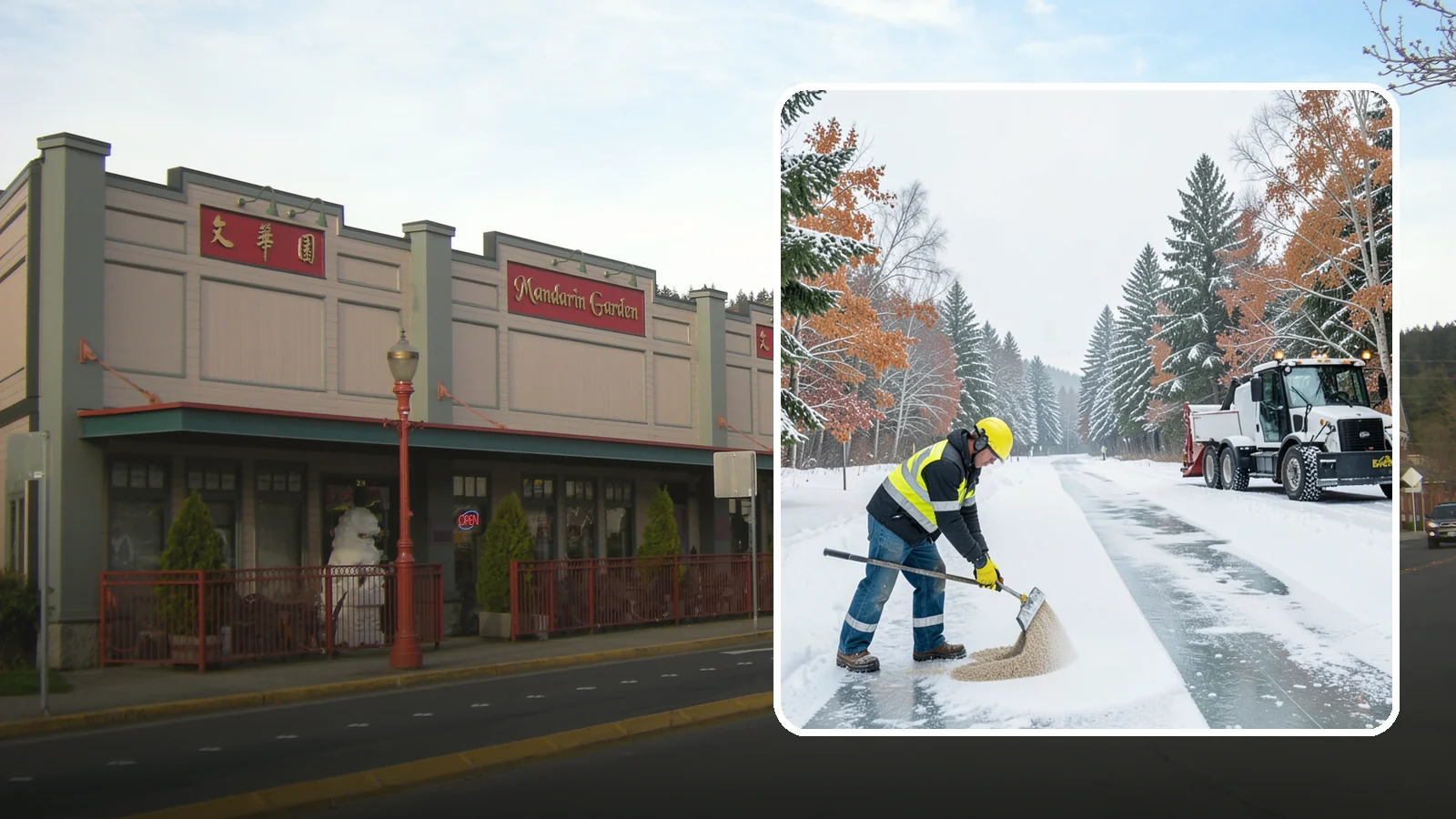 Ice Melt Application in Issaquah, King County, WA - Ice melt application dissolves stubborn ice on walkways and entrances using blends matched to Western Washington's near-freezing...