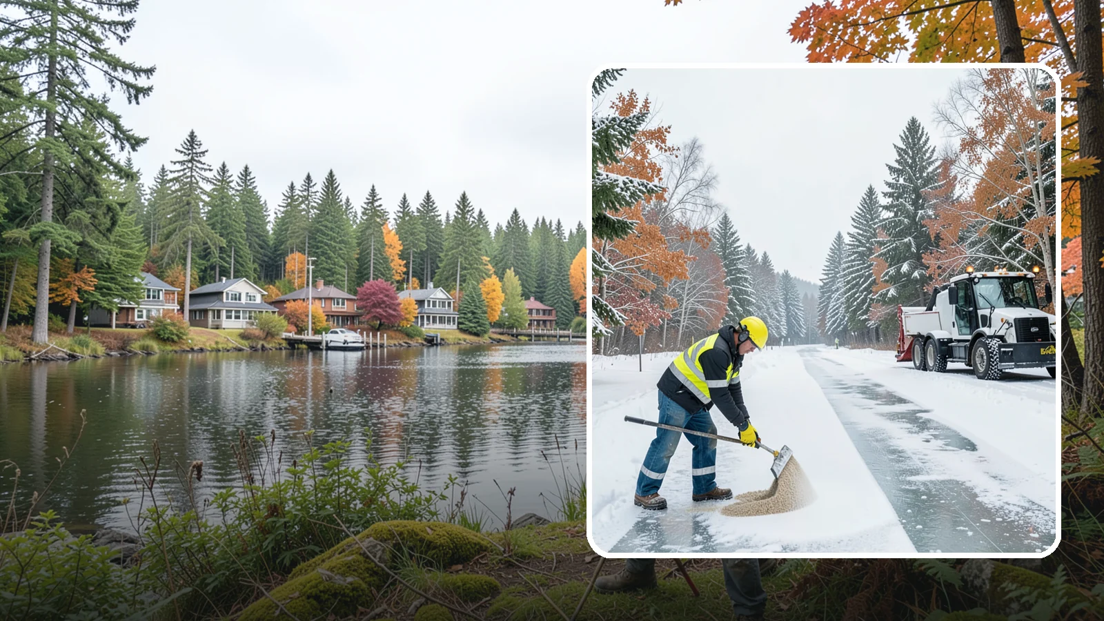 Ice Melt Application in La Conner, Skagit County, WA - Ice melt application dissolves stubborn ice on walkways and entrances using blends matched to Western Washington's near-freezing...