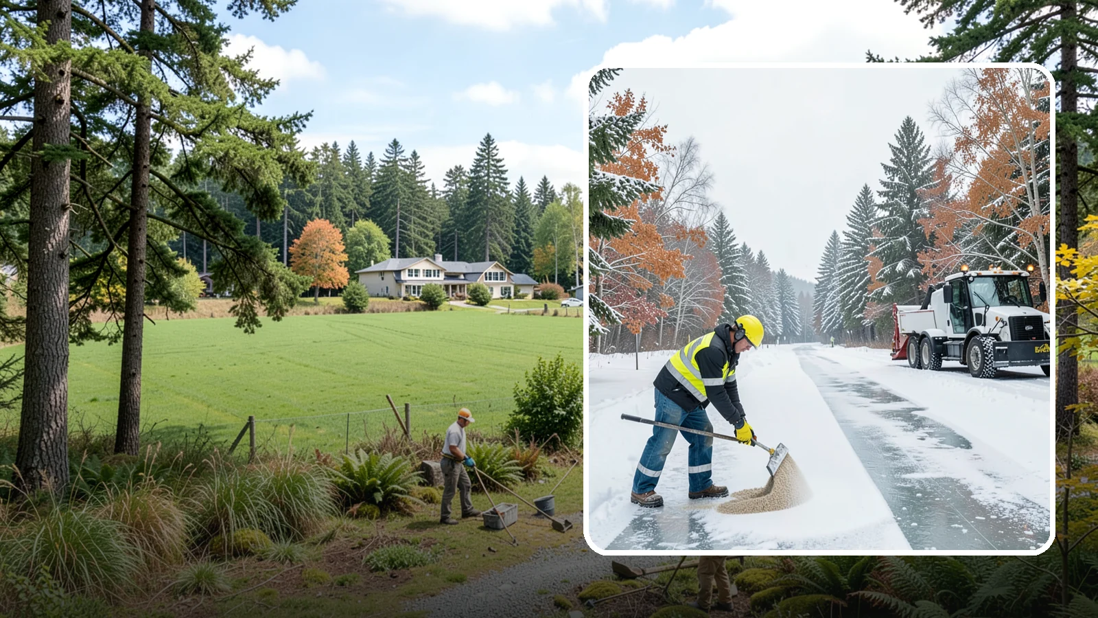 Ice Melt Application in Lyman, Skagit County, WA - Ice melt application dissolves stubborn ice on walkways and entrances using blends matched to Western Washington's near-freezing...