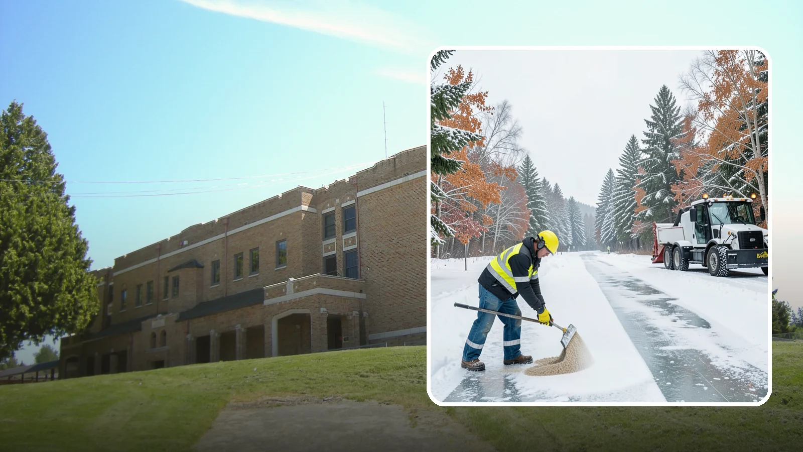 Ice Melt Application in Maple Valley, King County, WA - Ice melt application dissolves stubborn ice on walkways and entrances using blends matched to Western Washington's near-freezing...