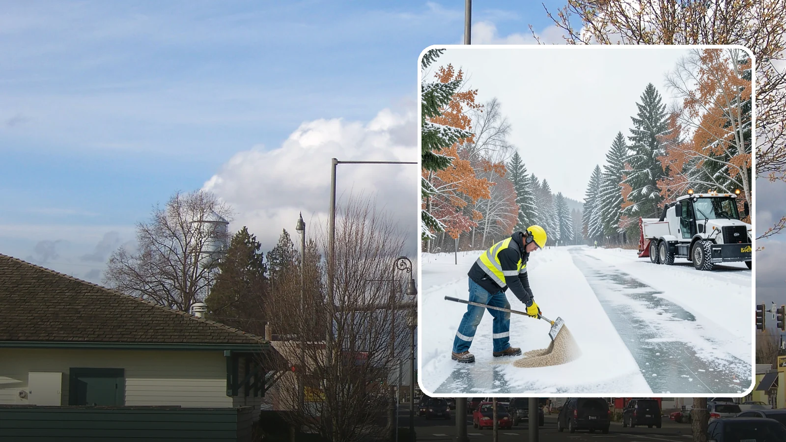 Ice Melt Application in Marysville, Snohomish County, WA - Ice melt application dissolves stubborn ice on walkways and entrances using blends matched to Western Washington's near-freezing...