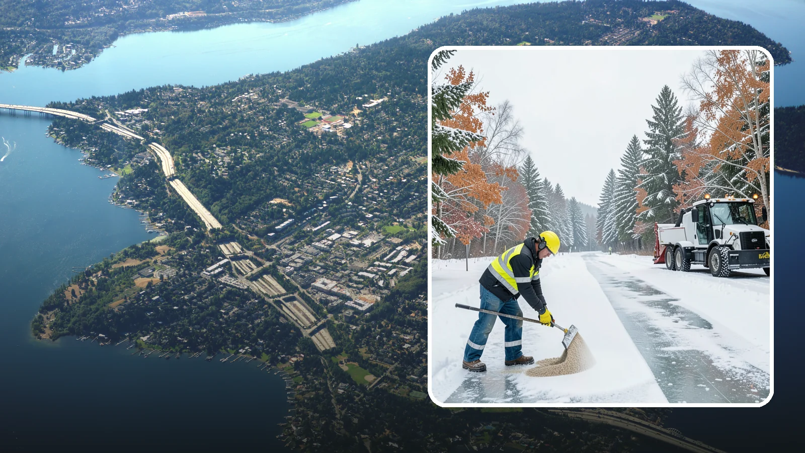 Ice Melt Application in Mercer Island, King County, WA - Ice melt application dissolves stubborn ice on walkways and entrances using blends matched to Western Washington's near-freezing...