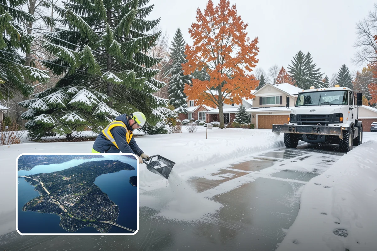 Ice Melt Application in Mercer Island, King County, WA - Faster contact melt than plain rock salt