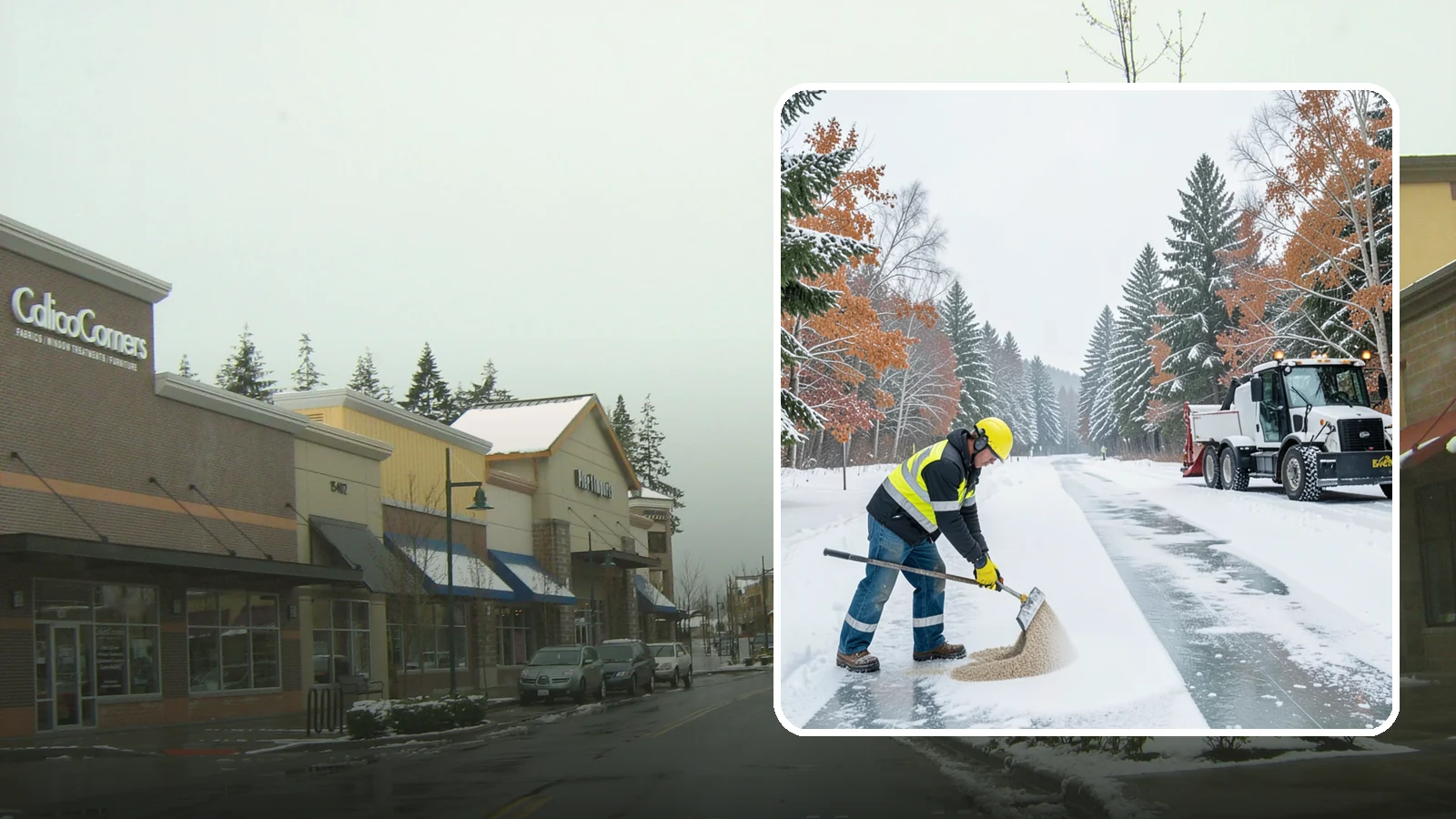 Ice Melt Application in Mill Creek, Snohomish County, WA - Ice melt application dissolves stubborn ice on walkways and entrances using blends matched to Western Washington's near-freezing...
