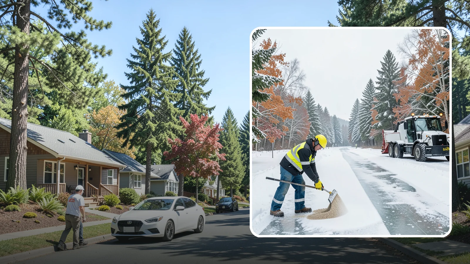 Ice Melt Application in Orting, Pierce County, WA - Ice melt application dissolves stubborn ice on walkways and entrances using blends matched to Western Washington's near-freezing...