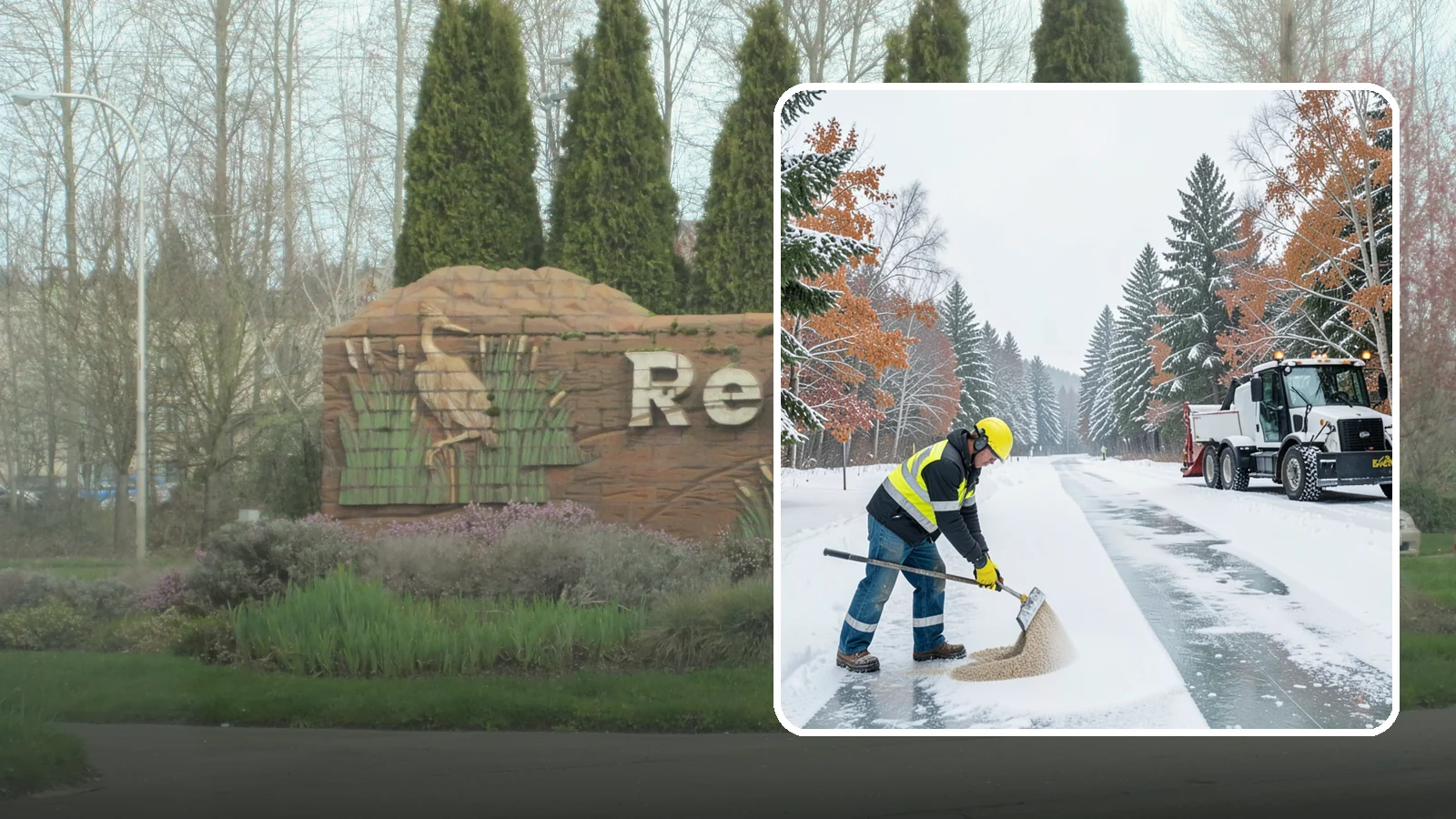 Ice Melt Application in Renton, King County, WA - Ice melt application dissolves stubborn ice on walkways and entrances using blends matched to Western Washington's near-freezing...
