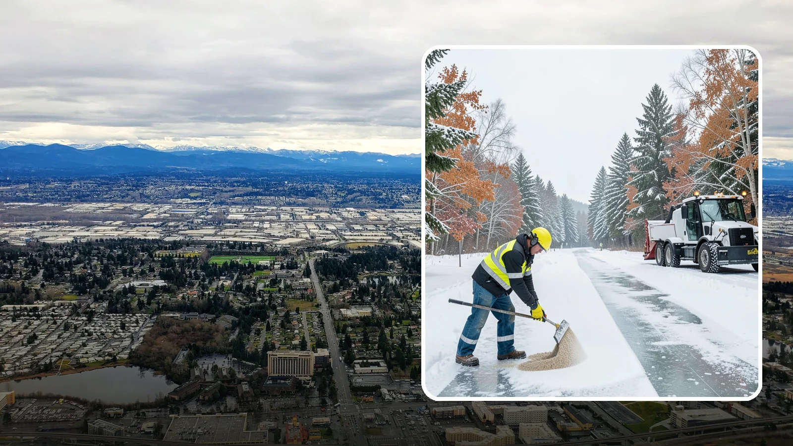 Ice Melt Application in SeaTac, King County, WA - Ice melt application dissolves stubborn ice on walkways and entrances using blends matched to Western Washington's near-freezing...