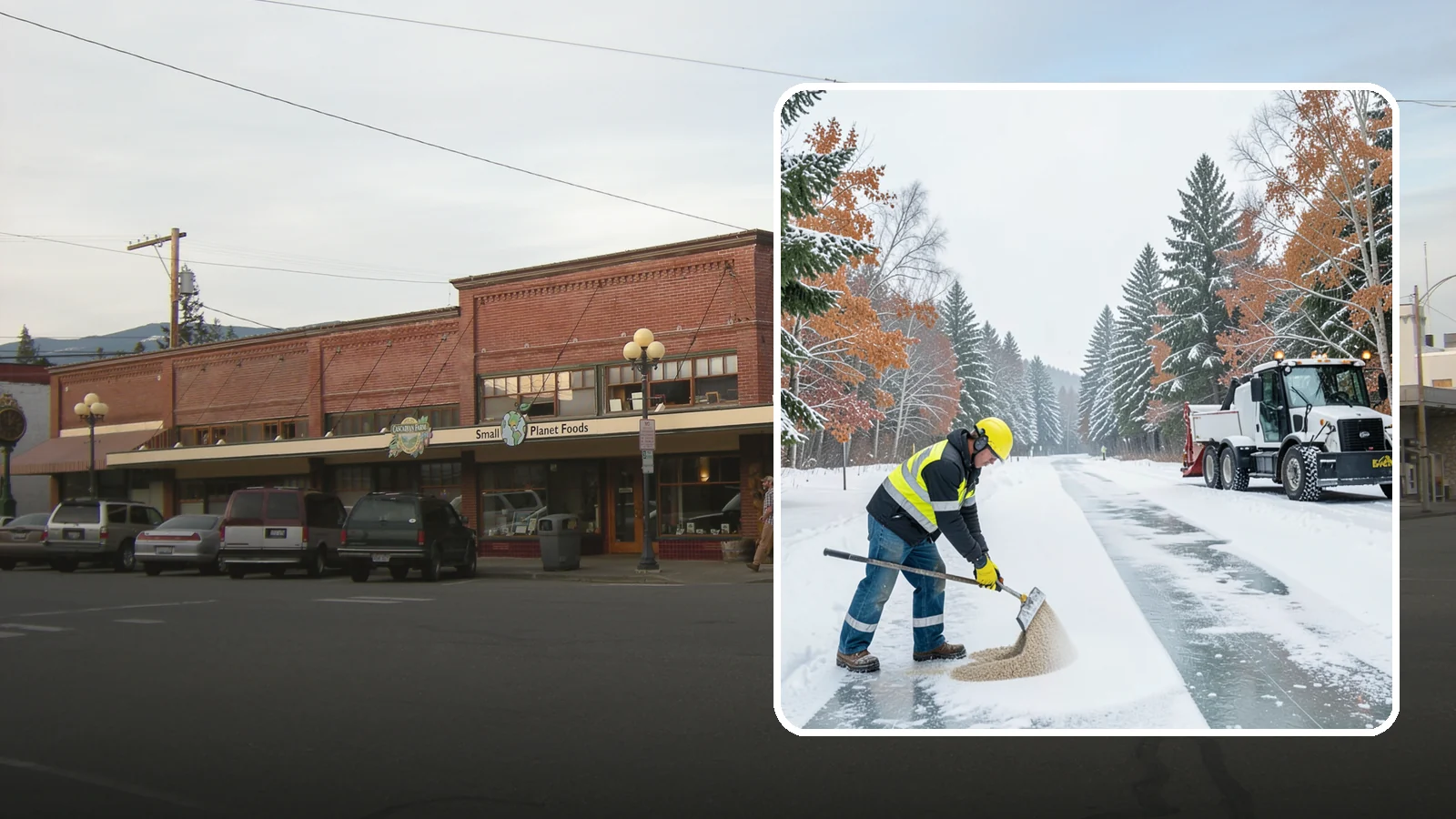 Ice Melt Application in Sedro-Woolley, Skagit County, WA - Ice melt application dissolves stubborn ice on walkways and entrances using blends matched to Western Washington's near-freezing...