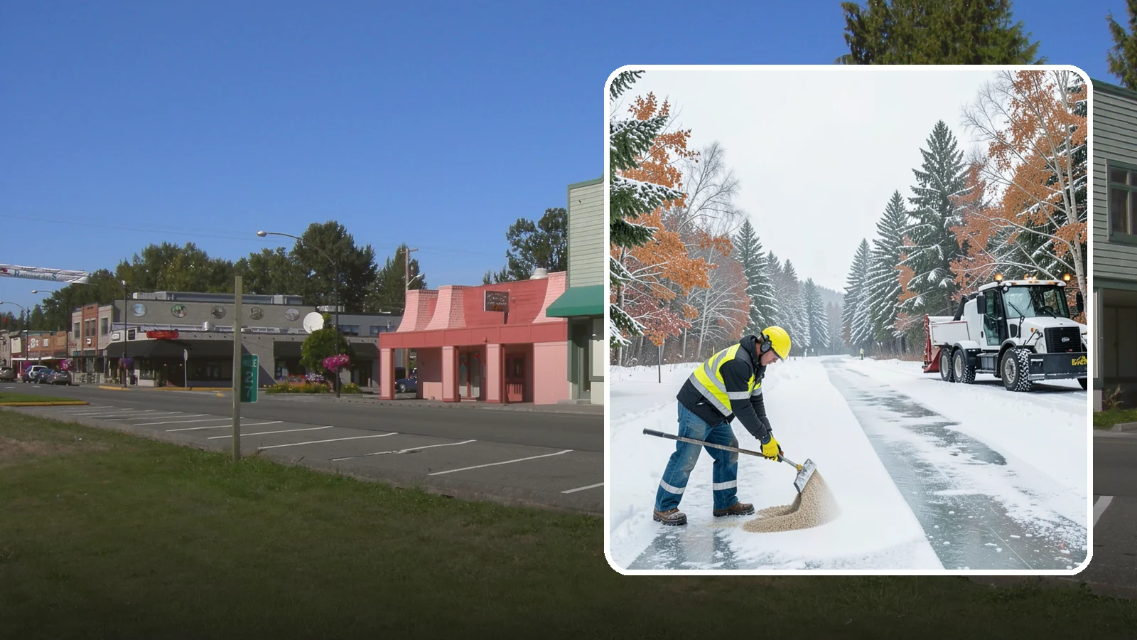 Ice Melt Application in Snoqualmie, King County, WA - Ice melt application dissolves stubborn ice on walkways and entrances using blends matched to Western Washington's near-freezing...