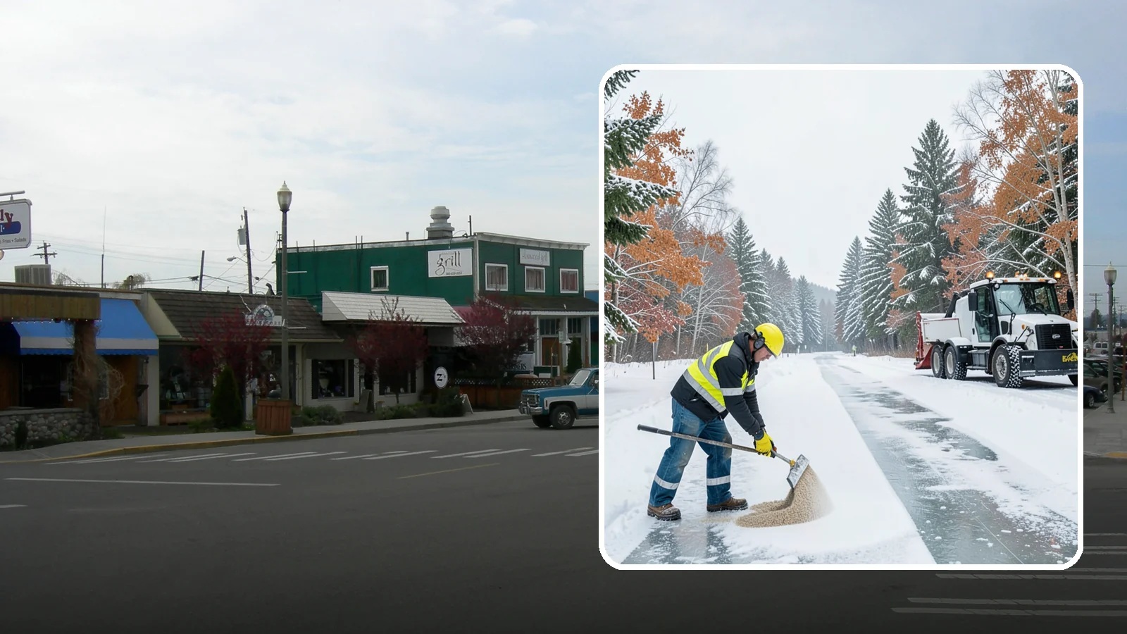 Ice Melt Application in Stanwood, Snohomish County, WA - Ice melt application dissolves stubborn ice on walkways and entrances using blends matched to Western Washington's near-freezing...
