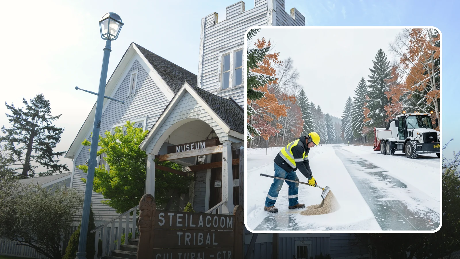 Ice Melt Application in Steilacoom, Pierce County, WA - Ice melt application dissolves stubborn ice on walkways and entrances using blends matched to Western Washington's near-freezing...