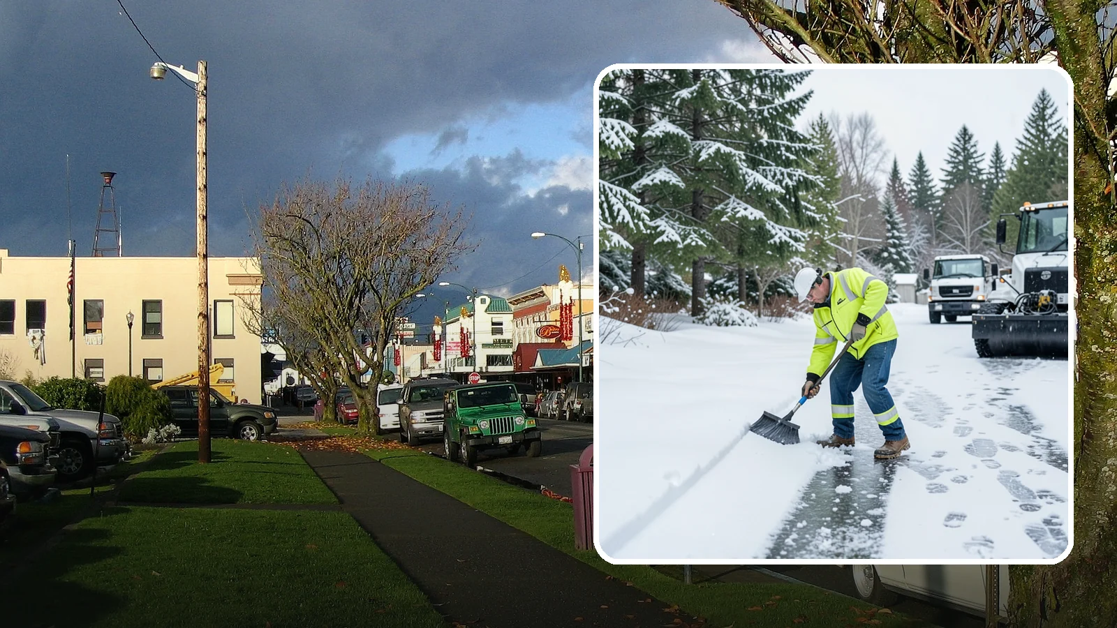 Ice Removal from Driveways in Arlington, Snohomish County, WA - We break up and remove driveway ice left behind by Western Washington's thaw-and-refreeze cycles.