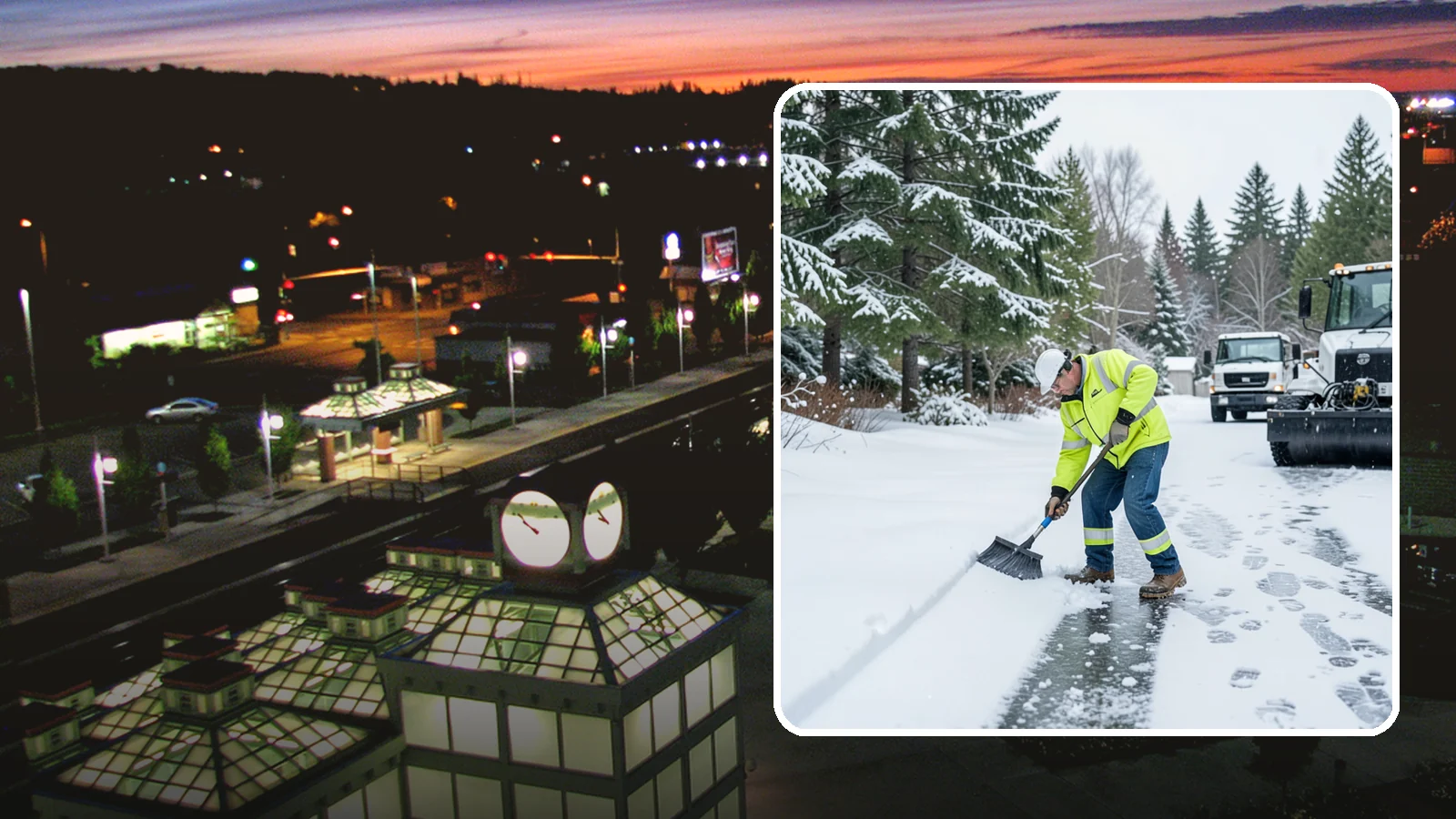 Ice Removal from Driveways in Auburn, King County, WA - We break up and remove driveway ice left behind by Western Washington's thaw-and-refreeze cycles.