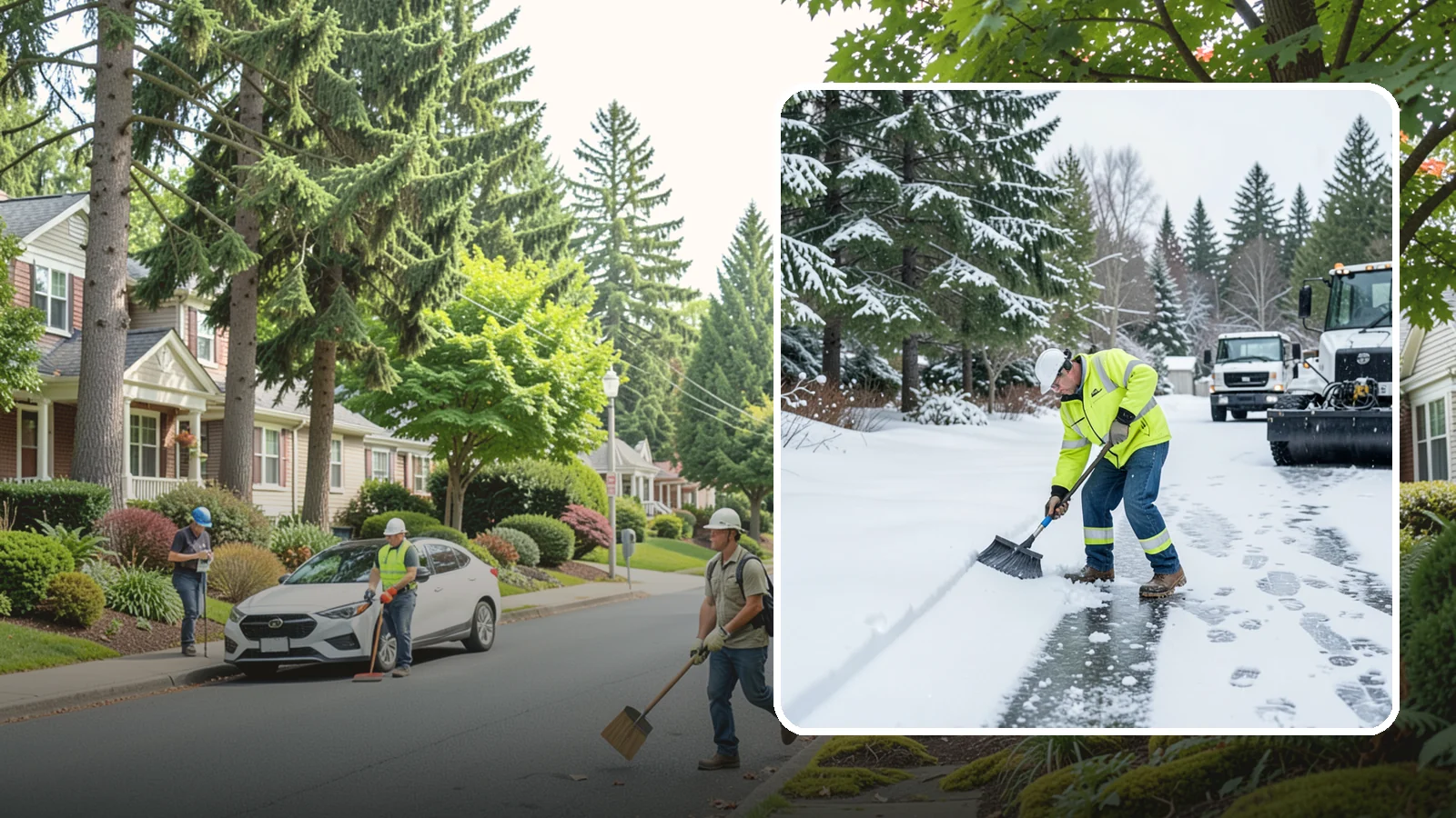 Ice Removal from Driveways in Beaux Arts Village, King County, WA - We break up and remove driveway ice left behind by Western Washington's thaw-and-refreeze cycles.