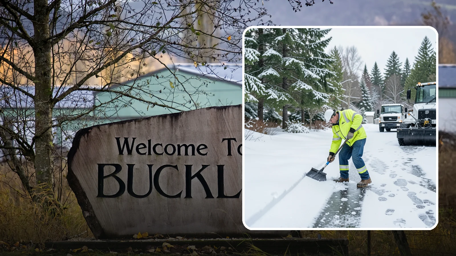 Ice Removal from Driveways in Buckley, Pierce County, WA - We break up and remove driveway ice left behind by Western Washington's thaw-and-refreeze cycles.
