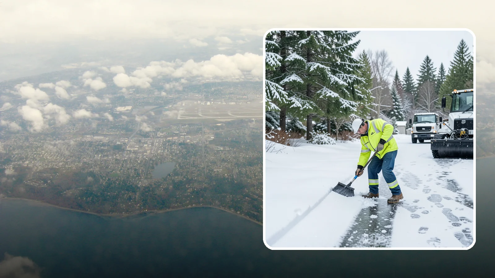 Ice Removal from Driveways in Burien, King County, WA - We break up and remove driveway ice left behind by Western Washington's thaw-and-refreeze cycles.